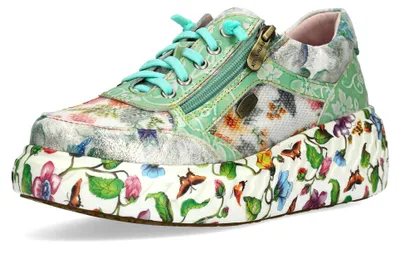 Produktbild von Laura Vita Damen Sneaker Plateau Pailletten Floral SODAO 51, Größe:40 EU, Farbe:Grün