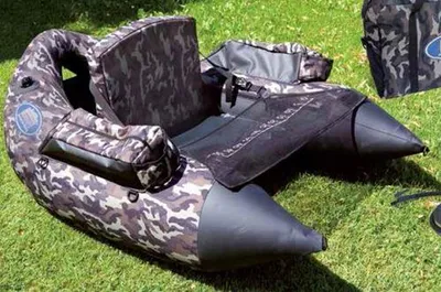 Produktbild von Lineaeffe Belly Boat XXL Camouflage inkl. Pumpe Bellyboot Angelboot Schlauchboot Anglerboot