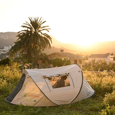 Produktbild von DERYAN Dome Pop Up Zelt - 2 Personen - Anti-UV 50+ - Creme