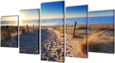 Obrázek produktu pro Nábytek Obrázky Dekorace Set Pláž 100 x 50 cm - Plátno Obrázky 241564