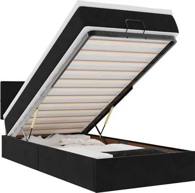 Obrázok produktu pre vidaXL Osmanská posteľ s matracom čierna 80x200 cm zamat
