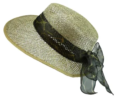 Produktbild von Ovaler Hut aus Seegras mit Chiffonband