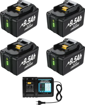 Zdjęcie produktu dla Akumulator zamienny kompatybilny z Makita, 18V Li-Ion 9.5Ah, BL1830/BL1860/BL1890, pomarańczowy, z ładowarką