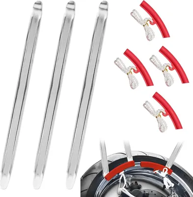 Produktbild von 3 Stück Montierhebel Reifen 30 cm mit 4 Felgenschützern, Reifenmontierhebel Montiereisen Reifen Tragbar und Einfach zu Bedienen Montierhebel Reifen Wechseln Werkzeug für Motorrad, Fahrrad, Auto