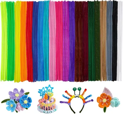 Productafbeelding van Pijpenragers voor knutselactiviteiten - 30 cm - 20 kleuren - 200 stuks