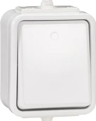 Obrázok produktu pre Jednoduchý hermetický spínač biely IP44 CEDAR WNT100C01