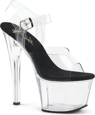 Produktbild von SKY-308 Damen Sandale von Pleaser, Transparent Schwarz , EU 40, US 10