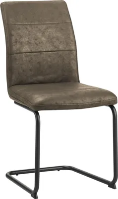 Produktbild von Schwingstuhl Antikhellbraun in Wildleder-Optik mit hoher Rückenlehne, 55x43x89 cm (BxTxH)