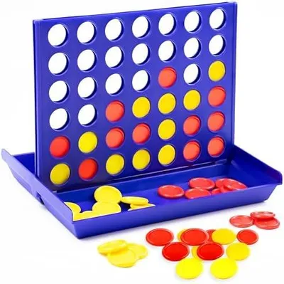 Produktbild von 4 in Einer Reihe Spiel, Strategiespiel für 2 Spieler, Familienspiel ab 3, 4, 5, 6 Jahren, Pädagogisches Lernspielzeug für Kinder und Erwachsene, Geschenkidee für Zuhause und Reisen (Groß)