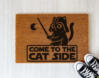 Produktbild von Come To The Catside Fußmatte 60x40 cm – Lustige Katzen Fußabtreter – Geschenk für Katzenliebhaber & Katzenbesitzer – Rutschfeste Türmatte