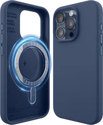 Produktbild von Elago MagSafe Silikonhülle für iPhone 15 Pro Jean Indigo