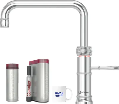 Produktbild von Quooker Wasserhahn Classic Fusion Square verchromt glänzend & PRO3 & CUBE