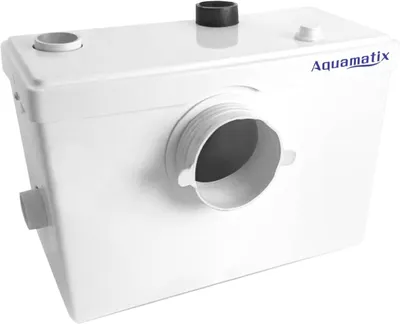 Imagen del producto de Sistema compacto de tratamiento de aguas residuales de 600 W, con triturador, bomba de aguas residuales con capacidad de elevación de hasta 10 metros, y 3 entradas, para inodoros, duchas y lavabos