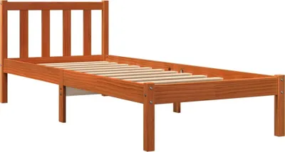 Produktbild von vidaXL Massivholzbett ohne Matratze Wachsbraun 100x200 Kiefernholz