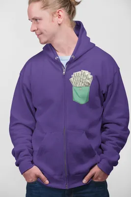 Produktbild von D&B Uni Hoodie ZIPPO00010 Dollar Lila-Größe 3XL