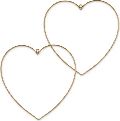 Produktbild von Metall-Herzen 2er zum Aufhängen 40 cm gold Herz-Deko Basteln