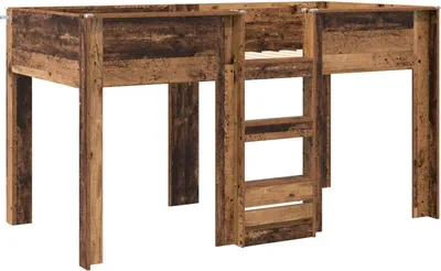 Image de vidaXL Lit superposé pour enfants Vieux bois 80 x 200 cm Bois composite