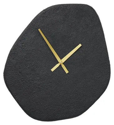 Image de Horloge murale Vienna en béton noir forme organique 38x45 cm