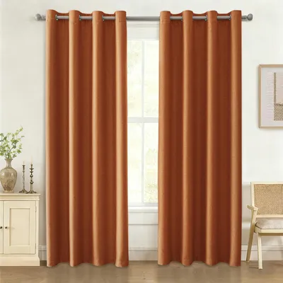 Verdunkelungsvorhänge 2er-Set 117x137 cm Polyester Ösen Orange