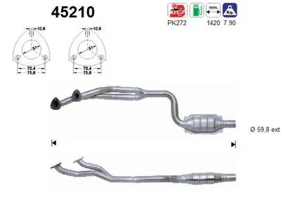 Obrázek produktu pro Katalyzátor Bmw E39 2,0 2,5 Euro 2 Euro 1 2