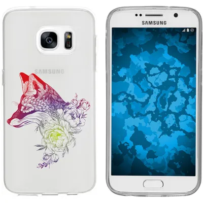 Produktbild von PhoneNatic Case kompatibel mit Samsung Galaxy S7 Silikon-Hülle Floral Fuchs M1-5