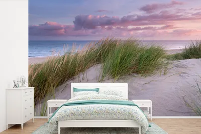 Produktbild von MuchoWow® Fototapete für Wohnzimmer oder Schlafzimmer Wandtapete Vinyl Motivtapete Strand - Düne - Himmel - 390x260 cm - Papiertapete