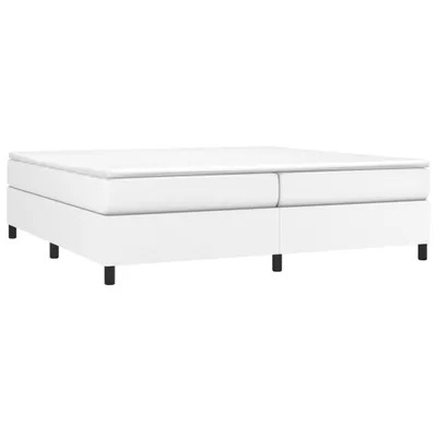 Image de vidaXL Sommier boxspring blanc 200x200 cm similicuir