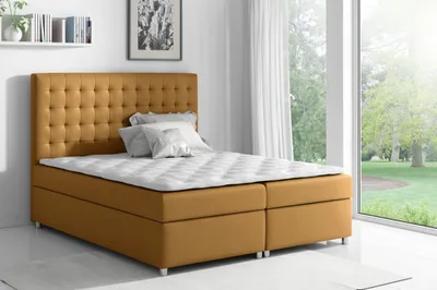 Produktbild von Boxspringbett ANDI , Pocket Matraze Topper , 200 x 200 cm , ( Gelb - Bristol 2449 )