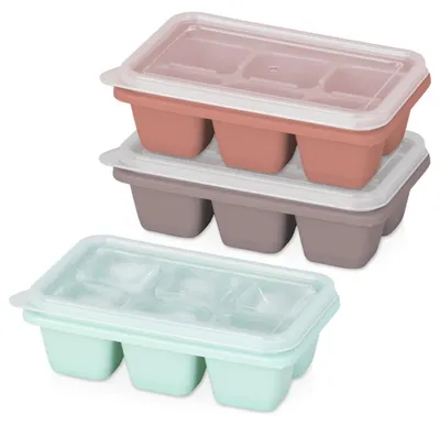 Obrázok produktu pre Excellent Houseware | Forma na ľad s vrchnákom - sada 3 ks - 11,5x7 cm - 3 farby - Vhodné do umývačky