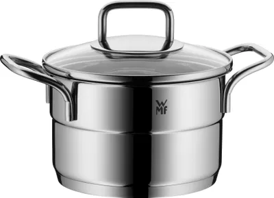 Produktbild von WMF Kochtopf klein 16cm, Fleischtopf Induktion, stapelbar, Cromargan Edelstahl poliert, spülmaschinengeeignet
