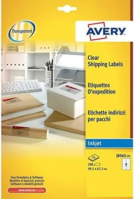 Produktbild von Avery Klebeetiketten 99,1 x 67,7 mm Transparent