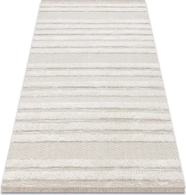 Zdjęcie produktu dla Dywan MOROC 22329 Zygzak, linie Ekologiczny, EKO SIZAL frędzle - strukturalny beż / krem beżowy 136x190 cm