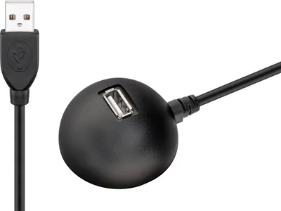 Obrázek produktu pro goobay USB 2.0 Hi-Speed prodlužovací kabel se stojanem černý 1,5 m