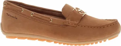 Produktbild von Tamaris Damen Slipper Leder Mokassin sportlich Zierspange 1-24630-44, Größe:38 EU, Farbe:Braun