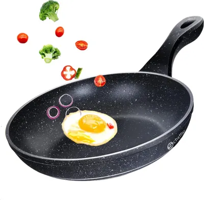 Produktbild von Bratpfanne 24 cm, Induktion, beschichtete Pfanne mit Antihaftbeschichtung, geeignet für alle Wärmequellen, 24 cm