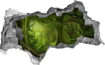 Produktbild von Selbstklebender Loch-3D-Aufkleber 95x73 cm Tropischer Dschungel