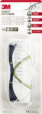 Image de 3M SF400C-1 Lunettes de protection SecureFit™, protection UV, transparentes, 1 pièce