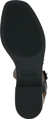 Produktbild von Caprice Damen Sandale aus Leder mit Karree Form und Klettverschluss 9-28202-44, Größe:39 EU, Farbe:Schwarz