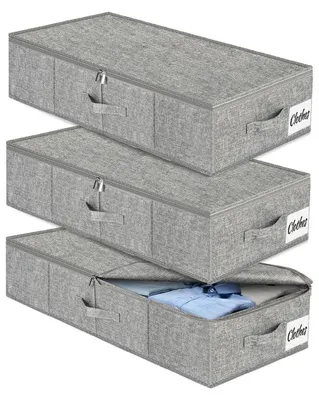 Aufbewahrungsboxen unter Bett, 3er-Set, faltbar, 76x38x17 cm, waschbar