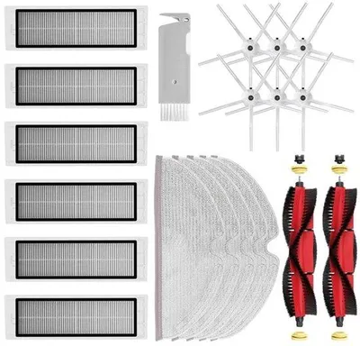 Image de Kit de pièces de rechange pour les modèles Roborock S5 Max, S50, S6, S55 et S60, comprenant des brosses principales, des filtres et un kit de brosses doubles