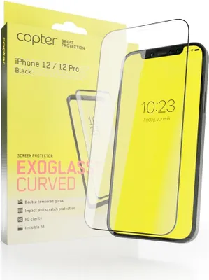 Image de Cadre incurvé Exoglass de Copter pour iPhone 12 Pro et iPhone 12 6,1" - Noir