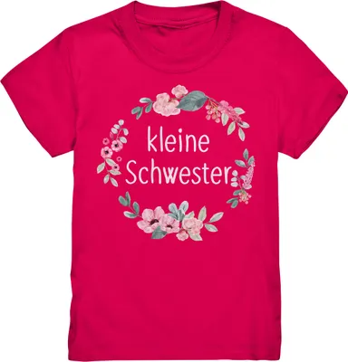 Produktbild von Kleine Schwester Shirt Blumenkranz Kleine Schwester Geschenk – Sorbet / 134/146 (9-11)