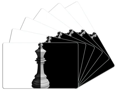 Produktbild von Wallario Frühstücksbrettchen 6er Set aus Glas, je 14 x 23 cm, mit rutschfesten Füßen, Motiv Schachfigur schwarz-weiß