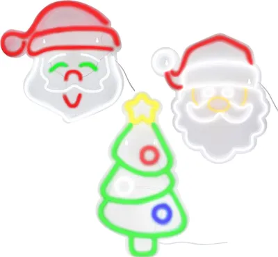 Produktbild von Neon Weihnachtsdeko, sortiert 3 verschiedene Designs