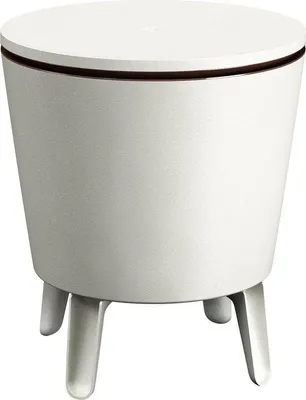 Produktbild von Keter Keter Beistelltisch Getränkekühler coolbar cocktail Tisch 50x57-85cm 30L weiß-braun