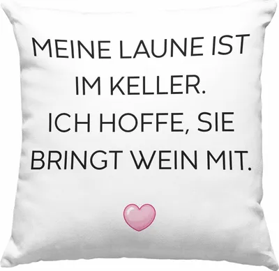 Produktbild von Trendation - Lustige Deko-Kissen mit Füllung 40x40 mit Spruch für Frauen Männer Arbeit Büro Lustig Deko-Kissen mit Füllung 40x40n Becher mit Sprüchen Kollegin Geschenk Sarkasmus Wein Liebhaberin (Blau)