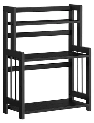 Zdjęcie produktu dla Półka na przyprawy do kuchni – bambus/MDF – 18 x 41 x 53 cm – czarna – 2,6 kg