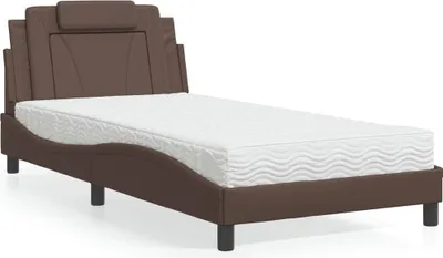 Produktbild von vidaXL Bett "Viana" mit Matratze Braun 100x200 cm Kunstleder