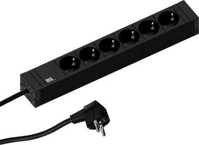 Immagine prodotto di Presa multipla Bachmann CONNECT LINE a 6 prese, nera, 2,0 m, senza interruttore