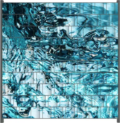 Produktbild von Wallario Zaunsichtschutz mit Motiv Frisches blaues Wasser in Aufruhr für Ein- und Doppelstabmatten Zäune in der Größe 200 x 200 cm